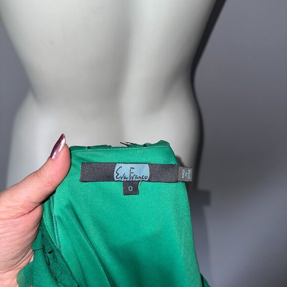 Eva Franco Anthropologie Hanya Textured Dress Green Floral Womens size 0 - Picture 4 of 6